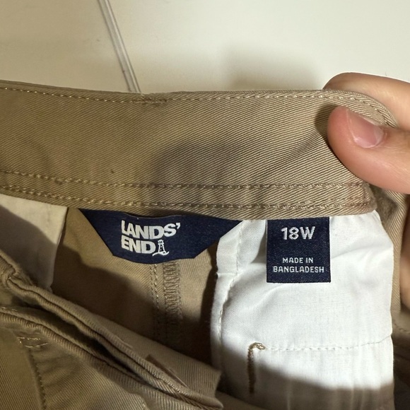 Land’s End Women’s Cargo Khaki Pants Size 18W Utility Pockets Tan - Picture 7 of 9